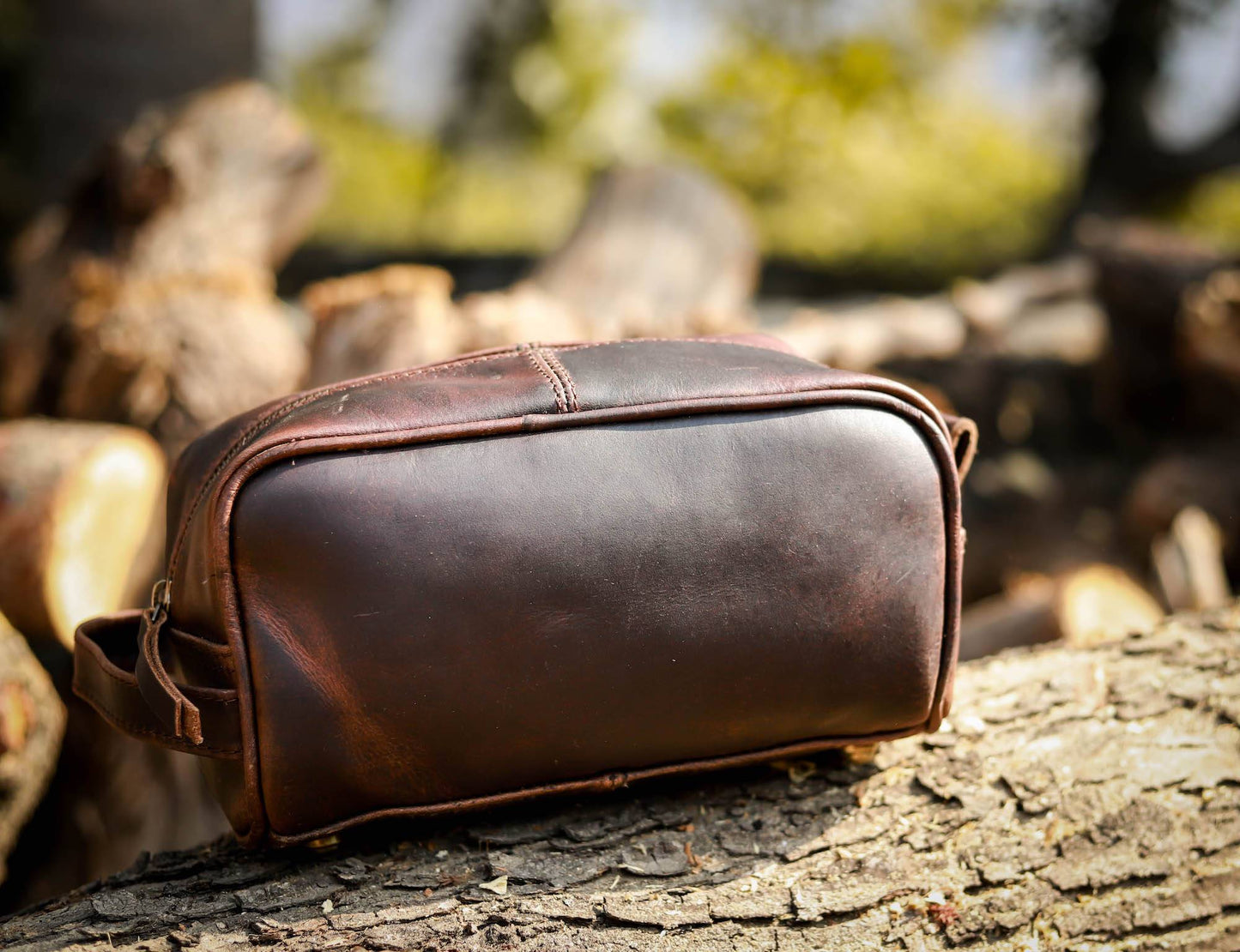Brown Leather Wash Bags For Men
