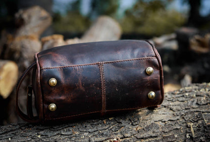 Brown Leather Wash Bags For Men