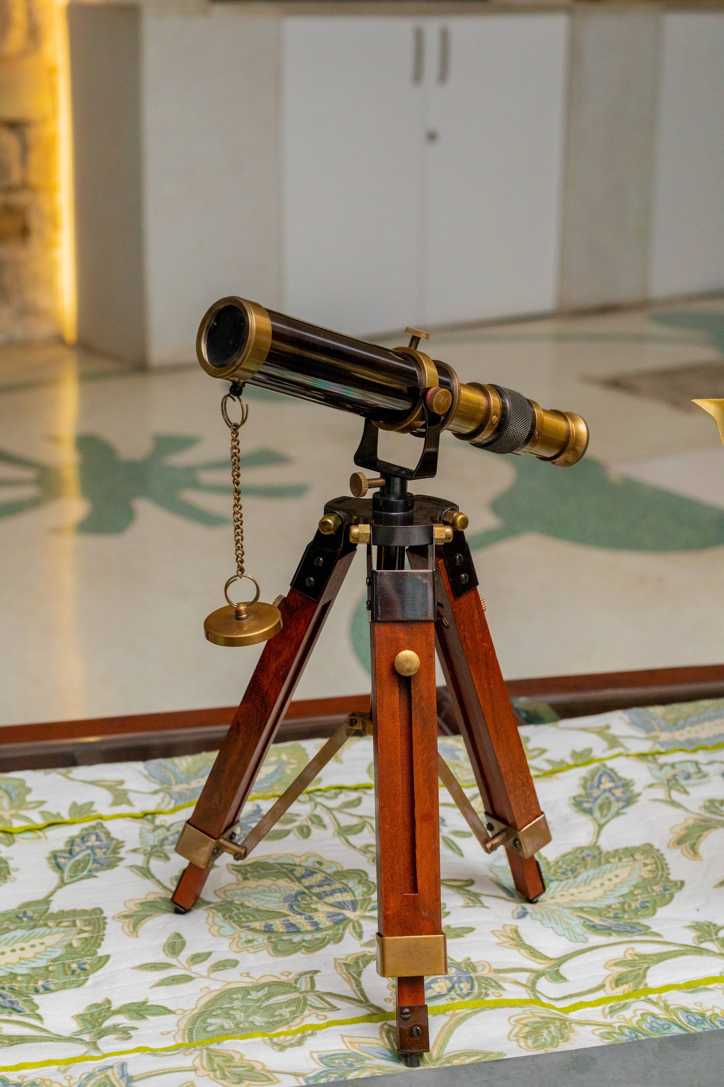 Vintage Brass Telescope With Tripod