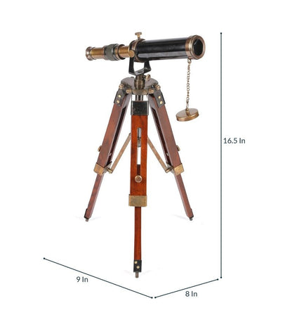 Vintage Brass Telescope With Tripod