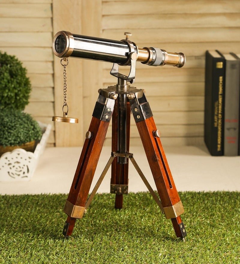 Vintage Brass Telescope With Tripod