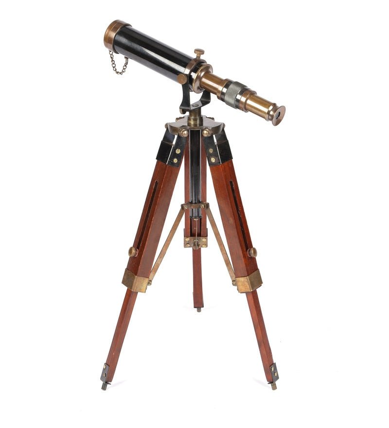 Vintage Brass Telescope With Tripod