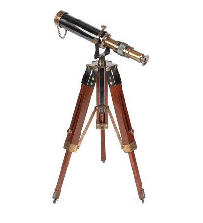 Vintage Brass Telescope With Tripod