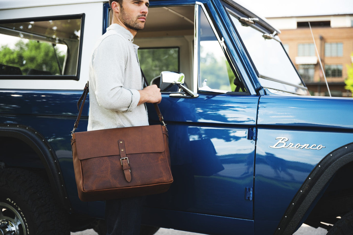 Full Grain Leather Messenger Bag